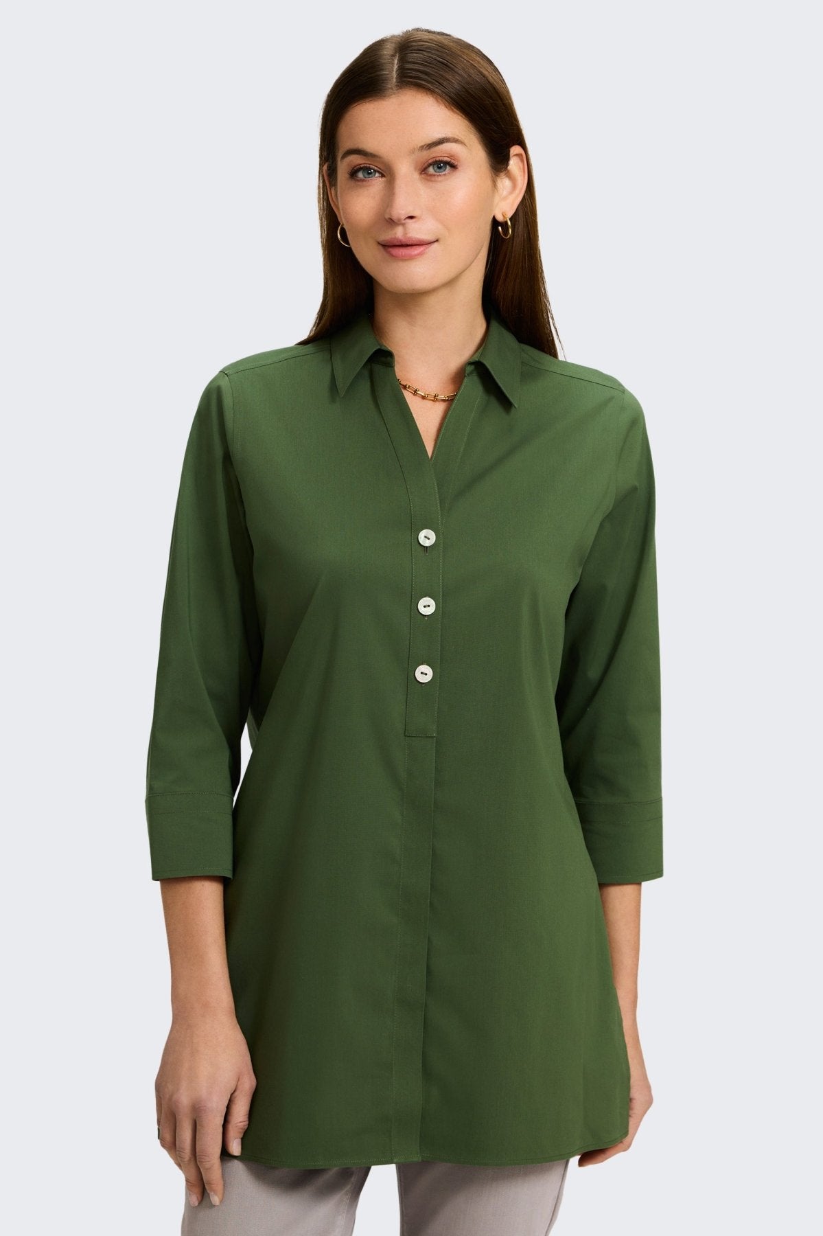 Pamela No Iron Stretch 3/4 Sleeve Tunic