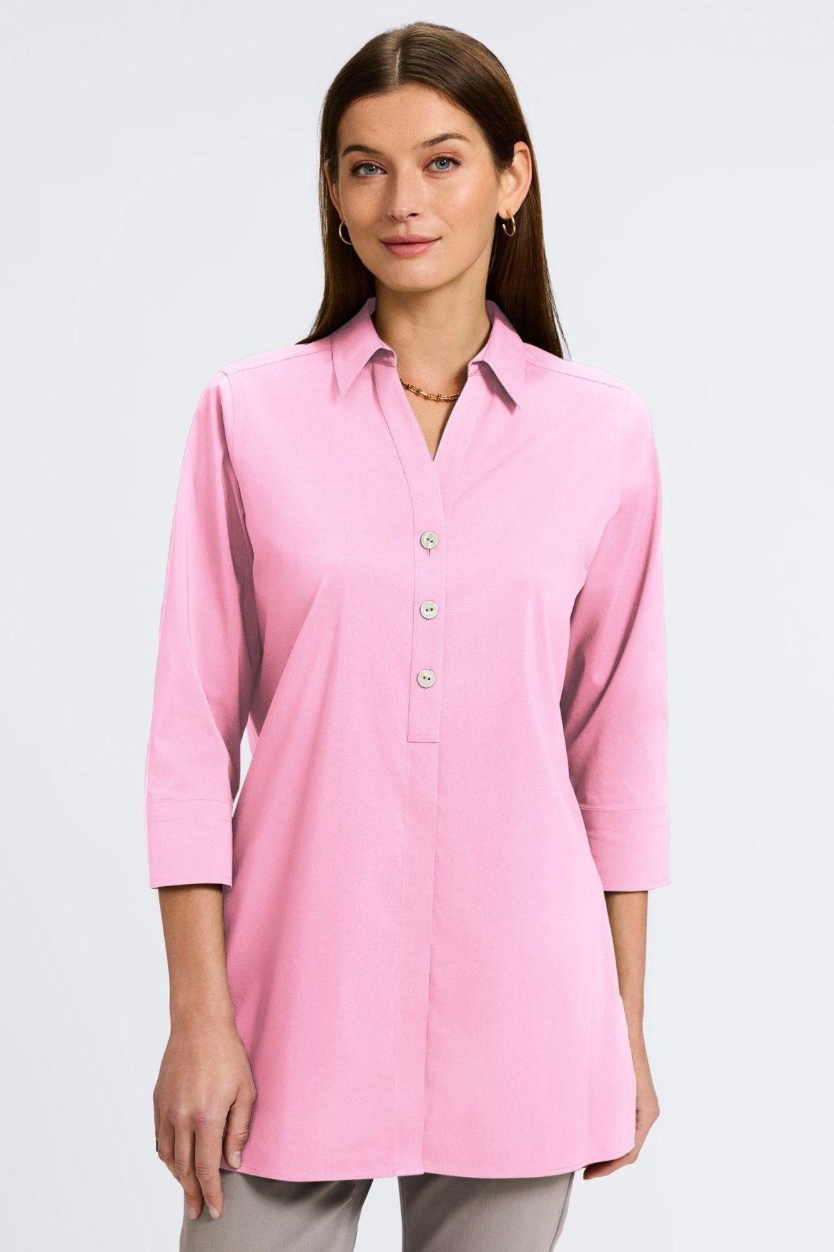 Pamela No Iron Stretch 3/4 Sleeve Tunic