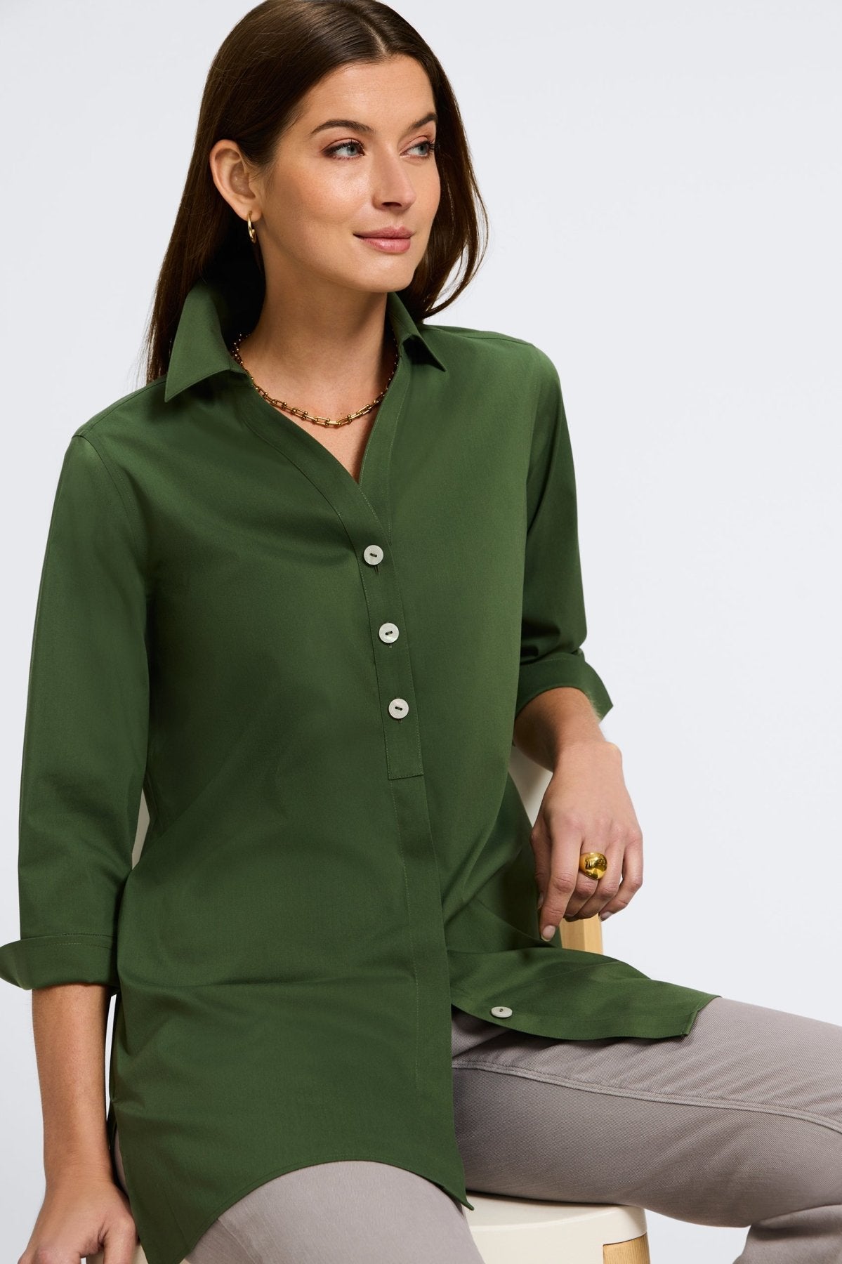 Pamela No Iron Stretch 3/4 Sleeve Tunic