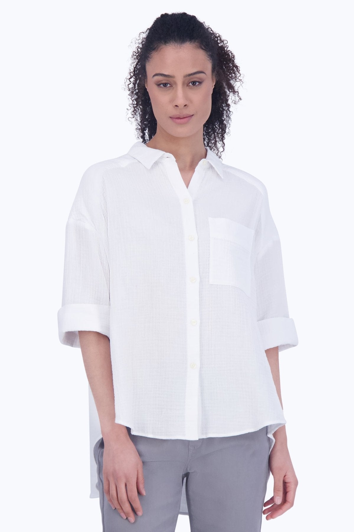 Joanna Cotton Gauze 3/4 Sleeve Tunic