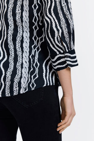 Paityn Braided Belts 3/4 Sleeve Shirt
