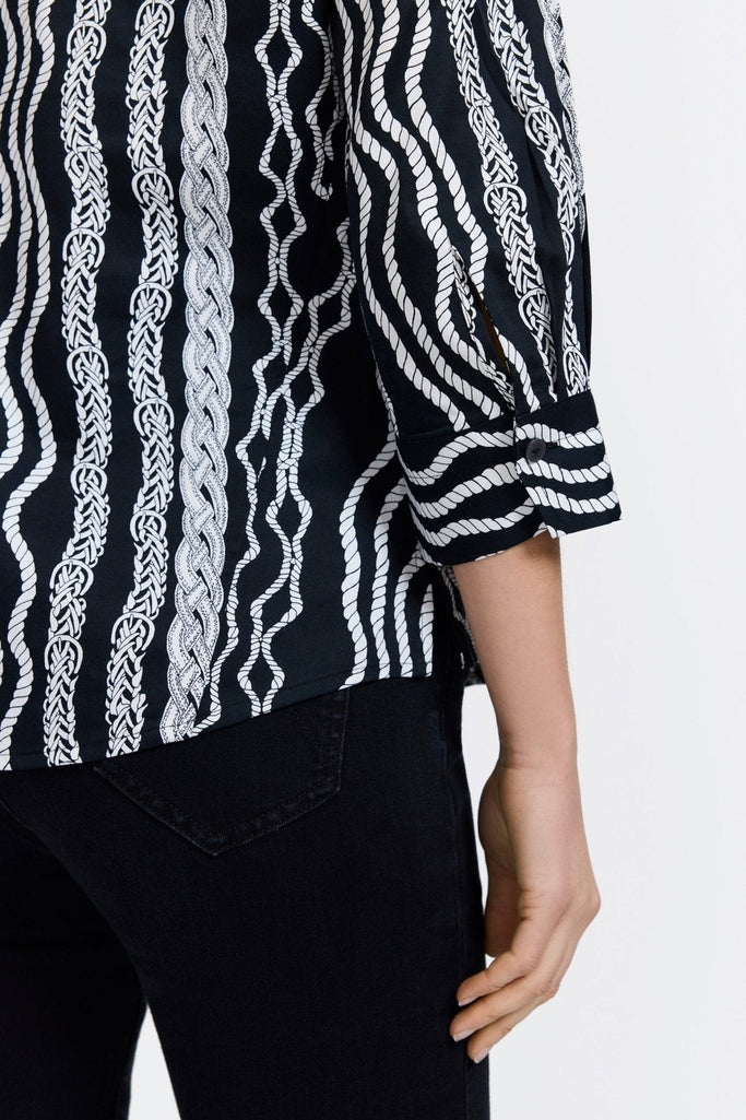 Paityn Braided Belts 3/4 Sleeve Shirt