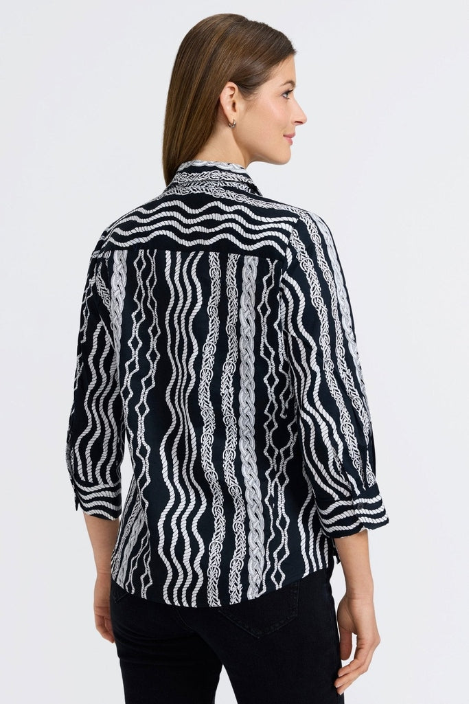 Paityn Braided Belts 3/4 Sleeve Shirt