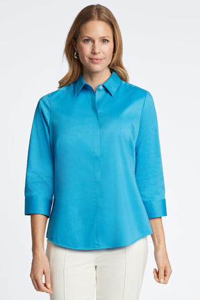 Luna No Iron Stretch Matte Sateen 3/4 Sleeve Shirt