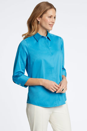 Luna No Iron Stretch Matte Sateen 3/4 Sleeve Shirt
