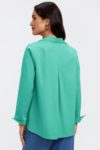 Agnes Petite No Iron Stretch Long Sleeve Popover Shirt