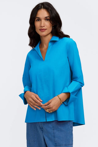 Agnes Petite No Iron Stretch Long Sleeve Popover Shirt
