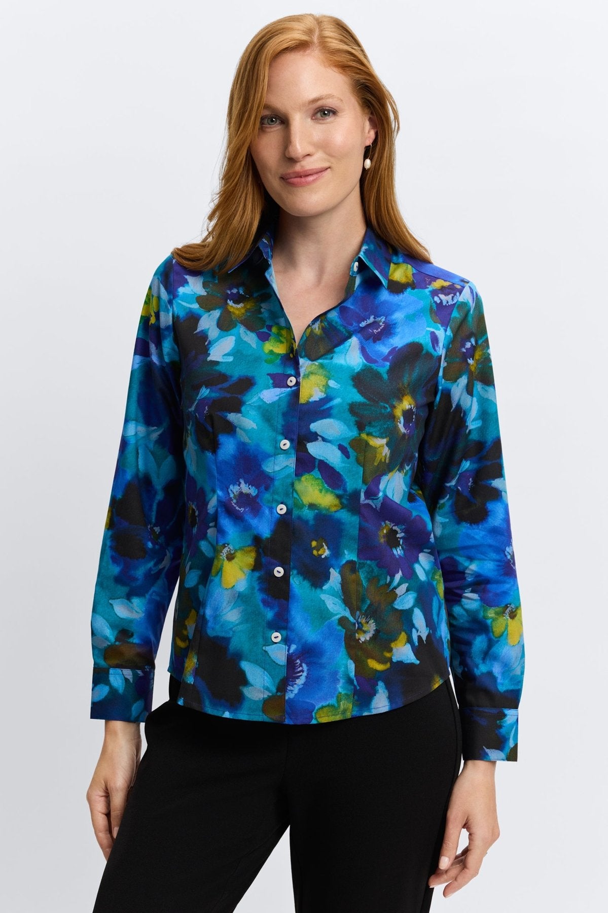 June Painterly Floral Long Sleeve Shirt