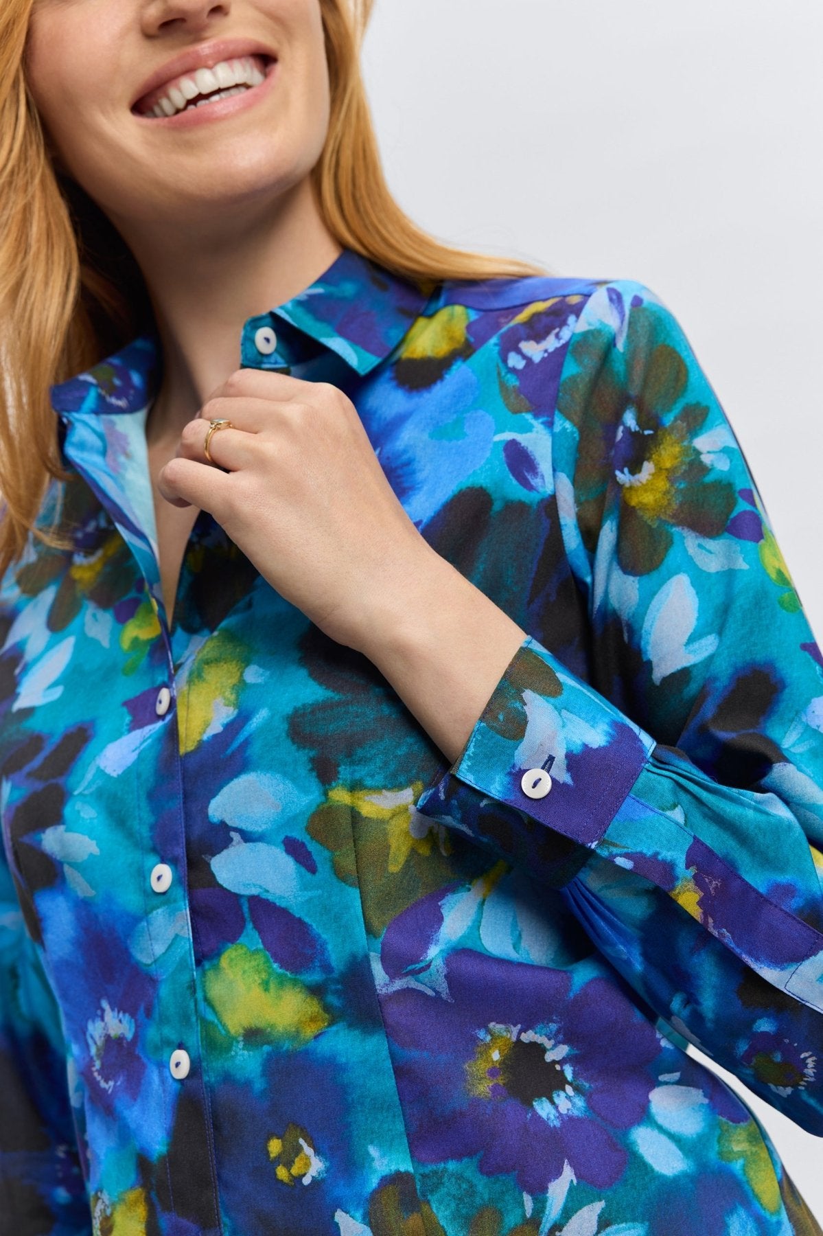 June Painterly Floral Long Sleeve Shirt