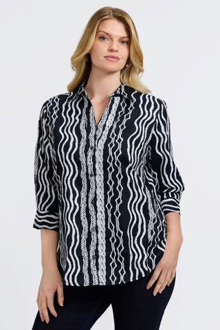 Paityn Plus Braided Belts 3/4 Sleeve Shirt