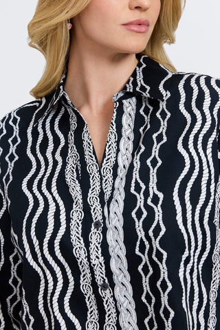 Paityn Plus Braided Belts 3/4 Sleeve Shirt