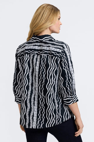 Paityn Plus Braided Belts 3/4 Sleeve Shirt