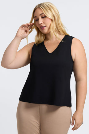 Callie Plus Knit Crepe Reversible Sleeveless Tank