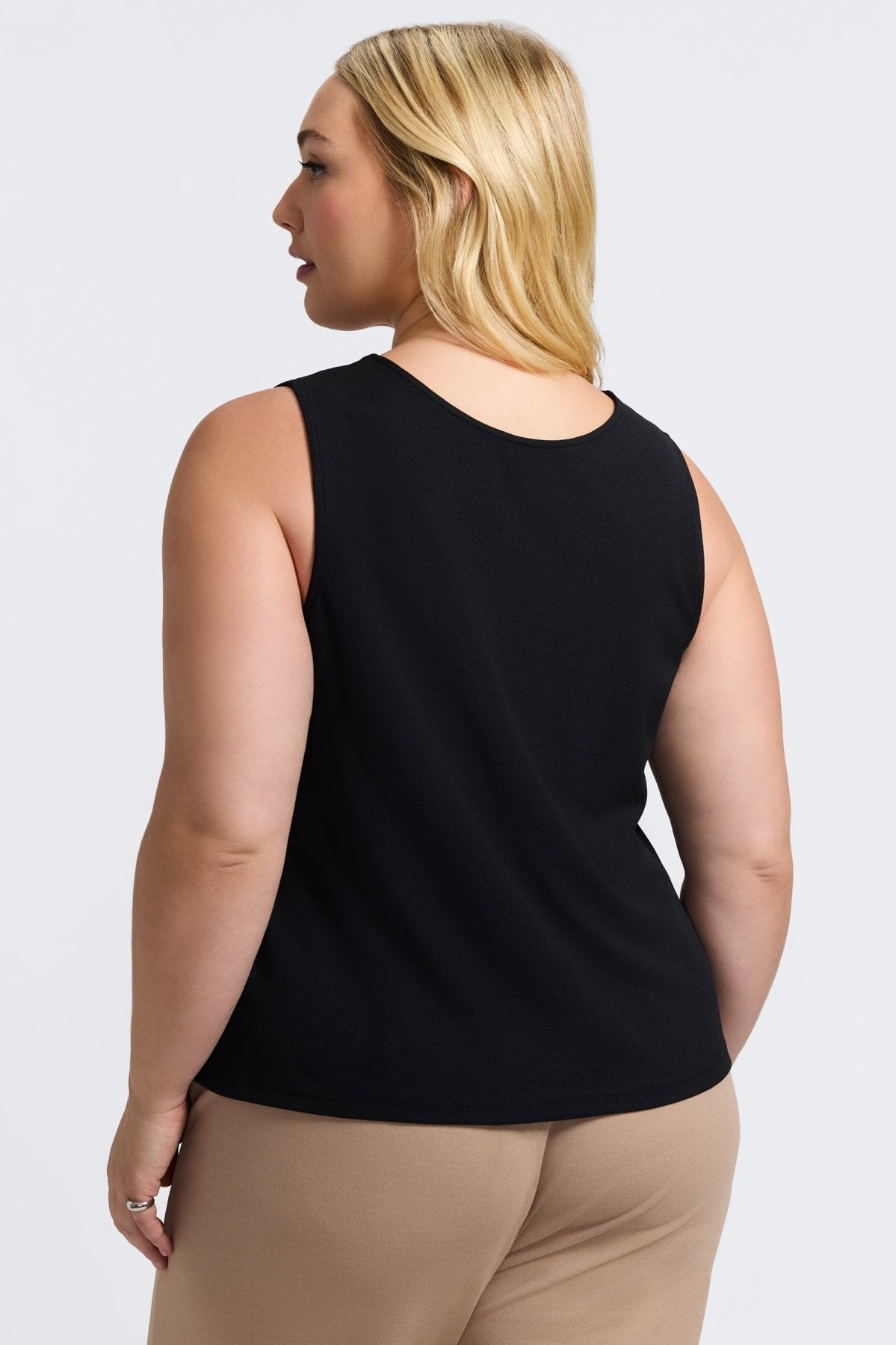Callie Plus Knit Crepe Reversible Sleeveless Tank