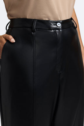Ciara Plus Vegan Leather Wide Leg Trouser