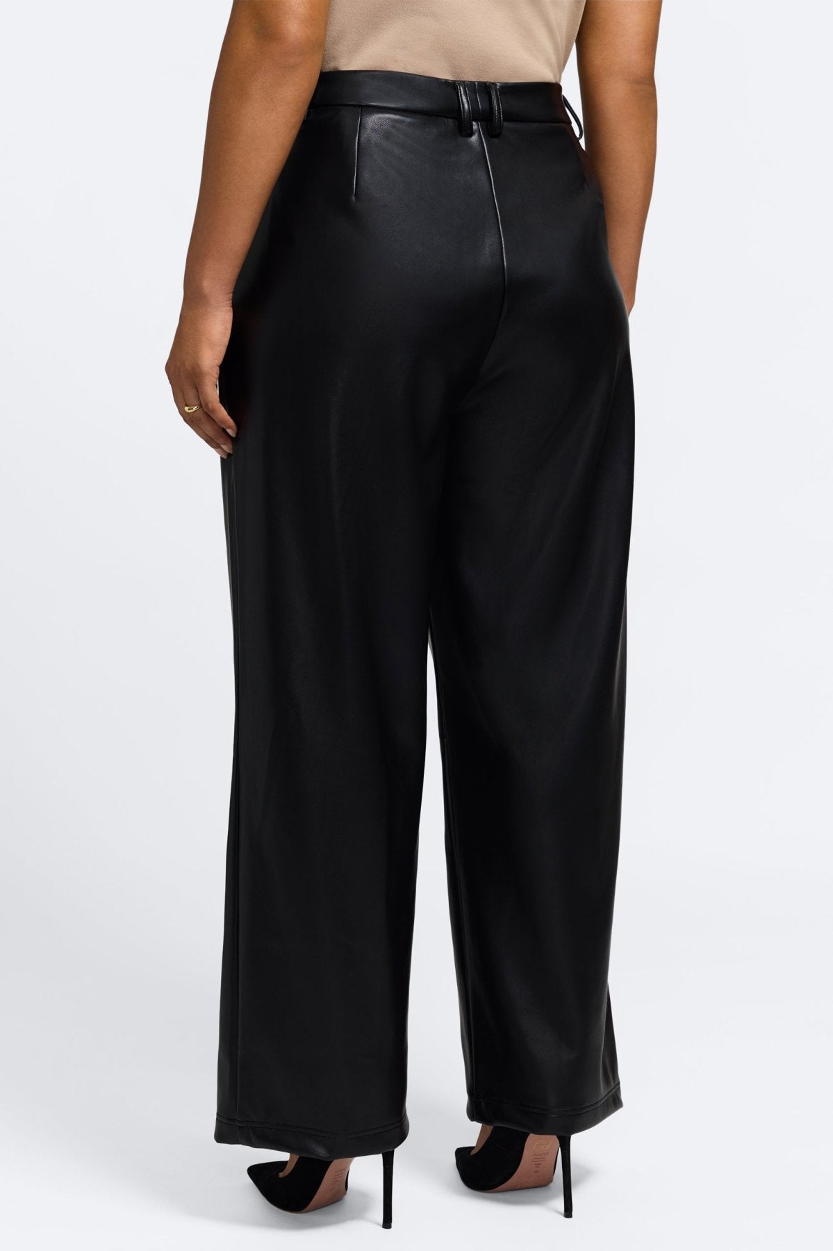 Ciara Plus Vegan Leather Wide Leg Trouser