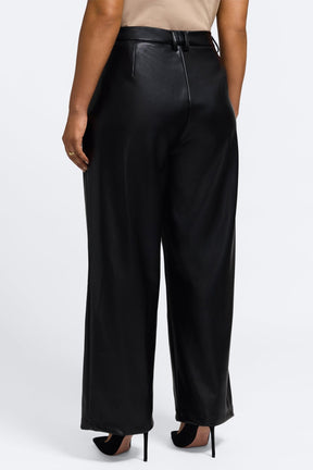 Ciara Plus Vegan Leather Wide Leg Trouser