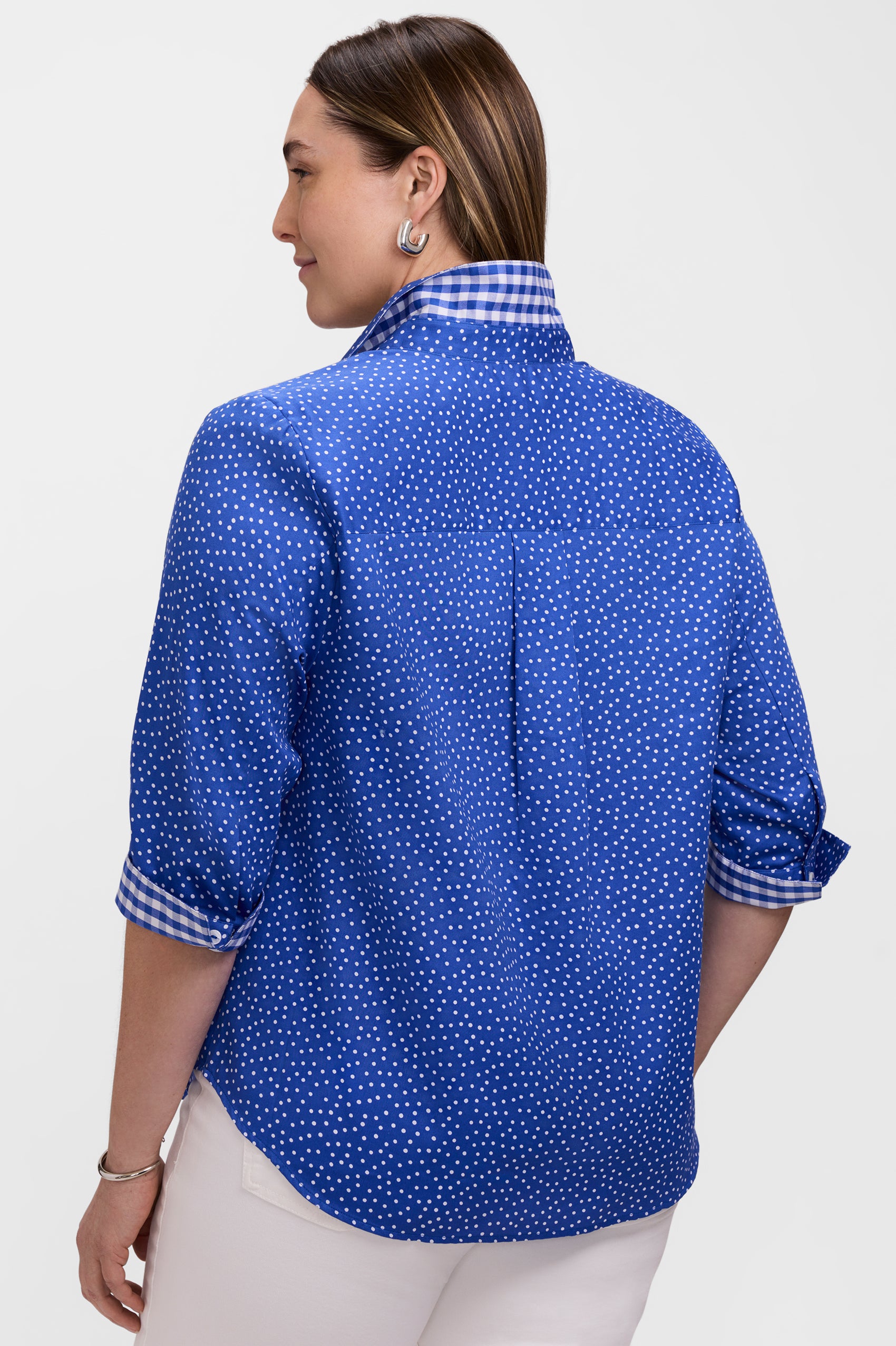 Margie Plus Mini Polka Dot 3/4 Sleeve Shirt