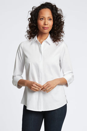 Luna No Iron Stretch Matte Sateen 3/4 Sleeve Shirt