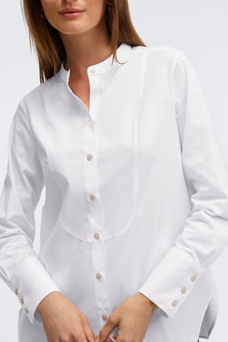Front buttons and bib of the Foxcroft Kris tunic #color_white