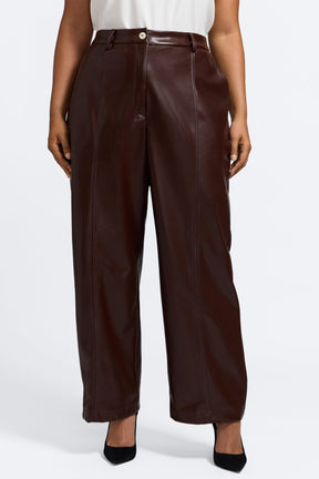 Ciara Plus Vegan Leather Wide Leg Trouser