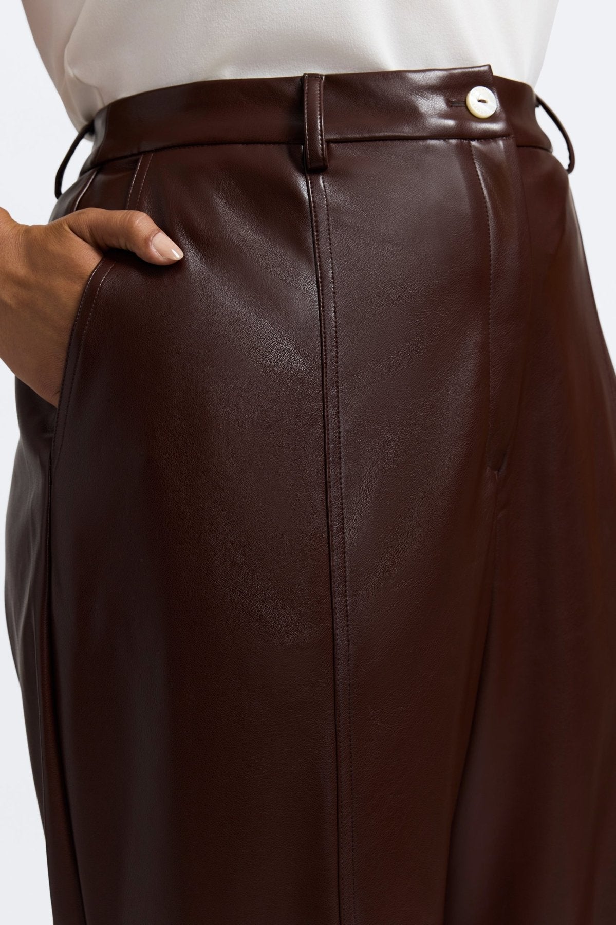 Ciara Plus Vegan Leather Wide Leg Trouser