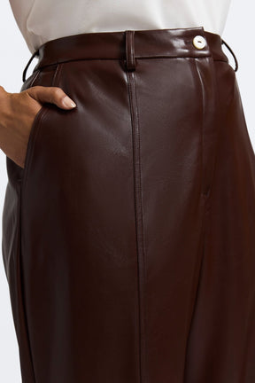 Ciara Plus Vegan Leather Wide Leg Trouser