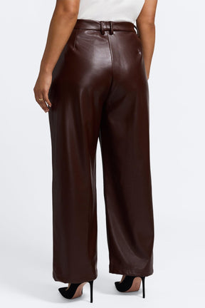 Ciara Plus Vegan Leather Wide Leg Trouser