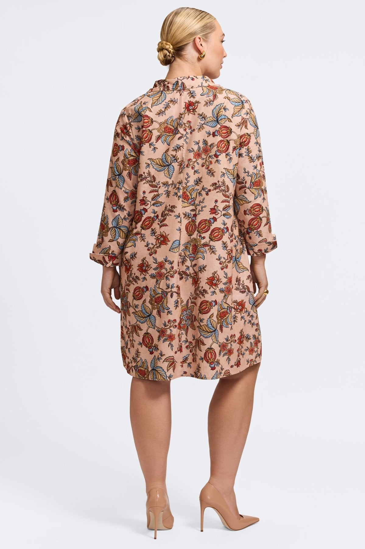 Agnes Plus Corduroy Autumn Jacobean Long Sleeve Dress