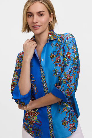 Margaret Jacobean Floral 3/4 Sleeve Shirt