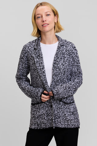 Cotton Knit Notch Collar Jacket