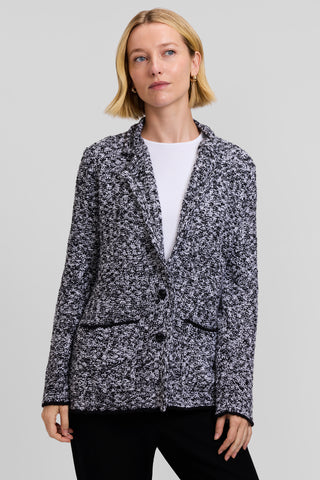 Cotton Knit Notch Collar Jacket