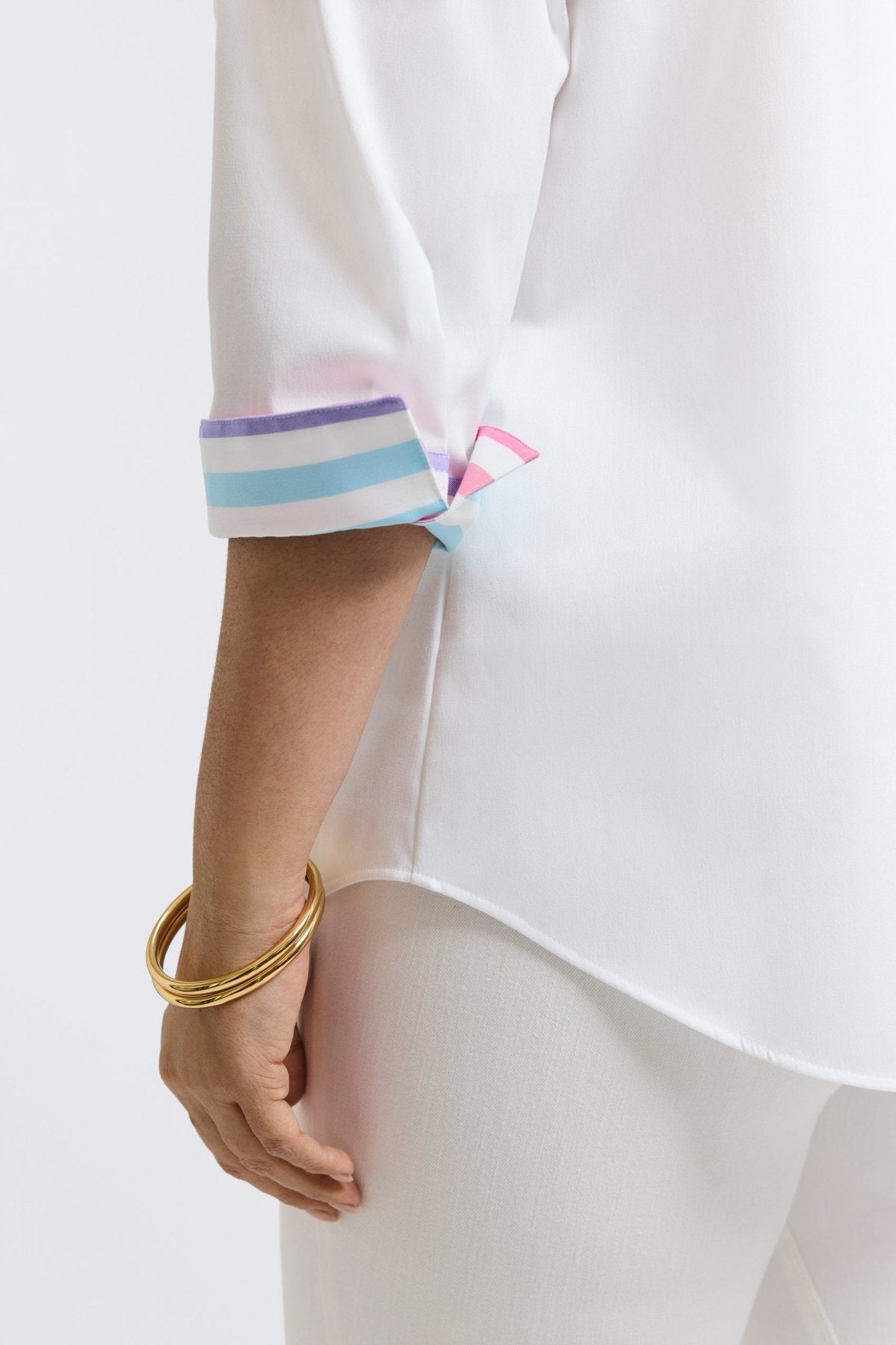 Charlie Plus No Iron Stretch Ombré Stripe 3/4 Sleeve Shirt