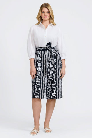 Esther Plus Braided Belts 3/4 Sleeve Dress