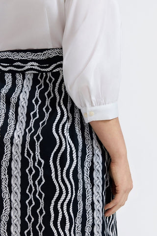 Esther Plus Braided Belts 3/4 Sleeve Dress