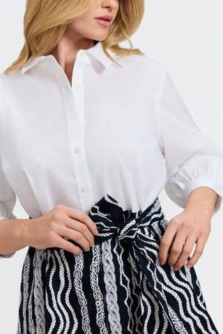 Esther Plus Braided Belts 3/4 Sleeve Dress