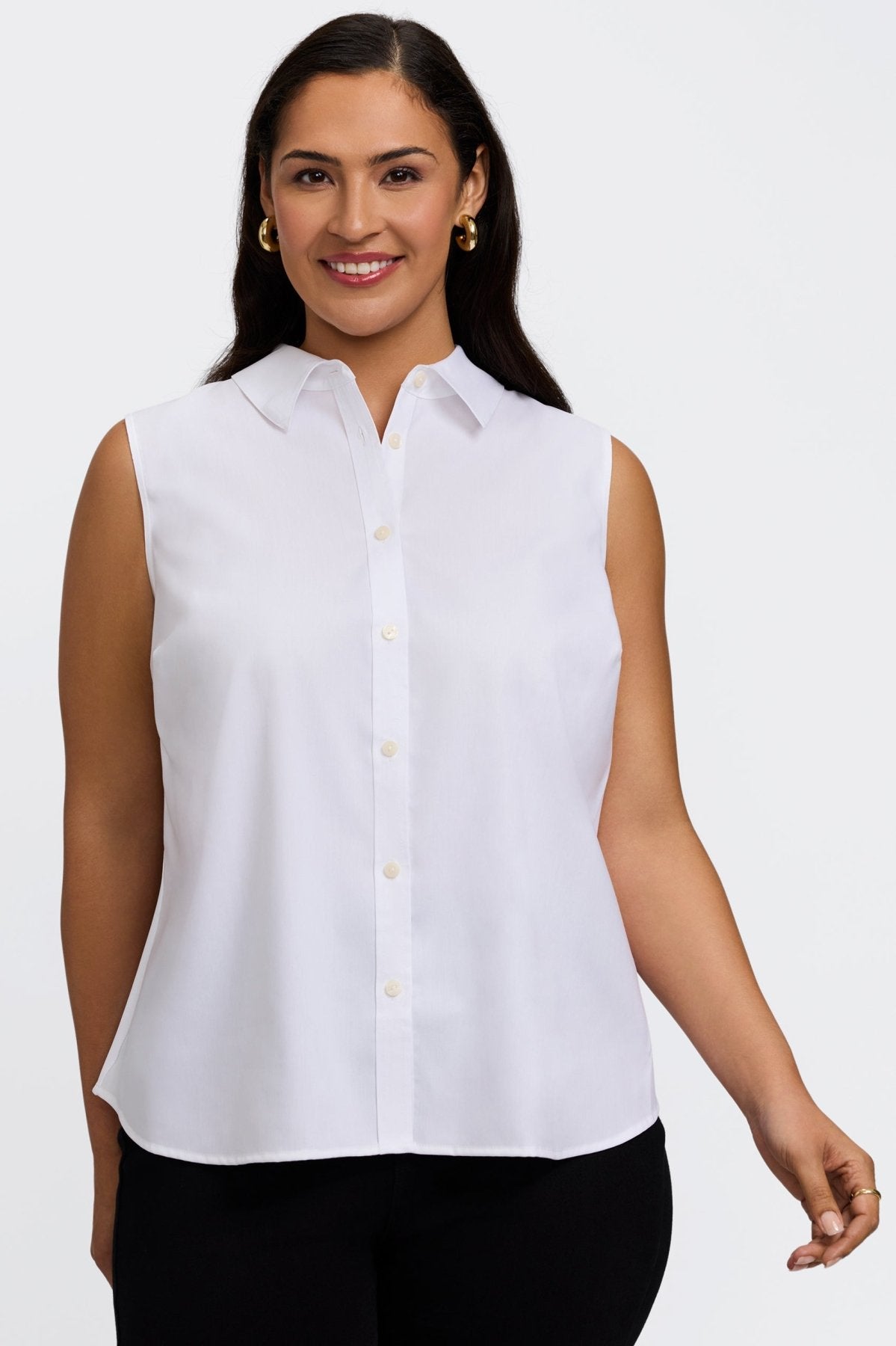 Dina Plus Knit-Woven Sleeveless Layering Tank