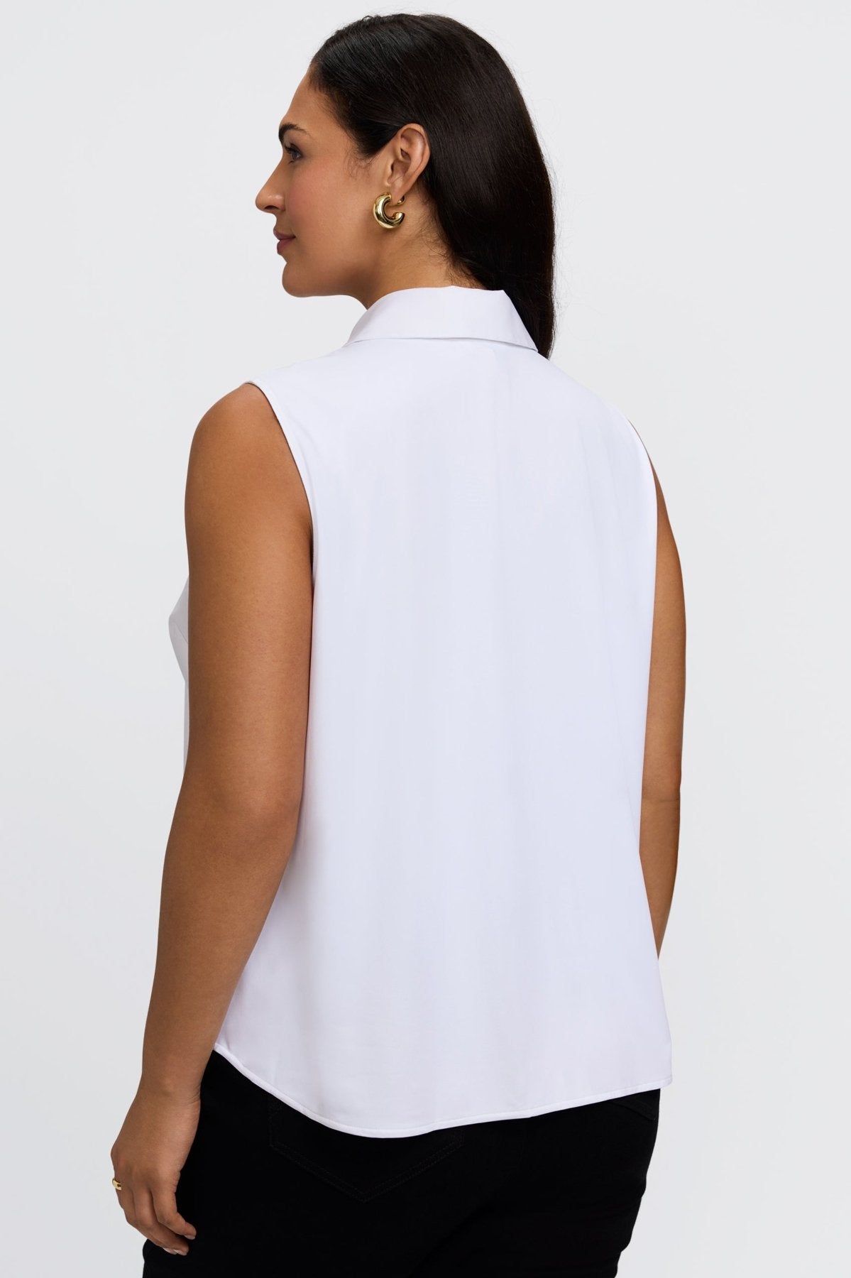 Dina Plus Knit-Woven Sleeveless Layering Tank