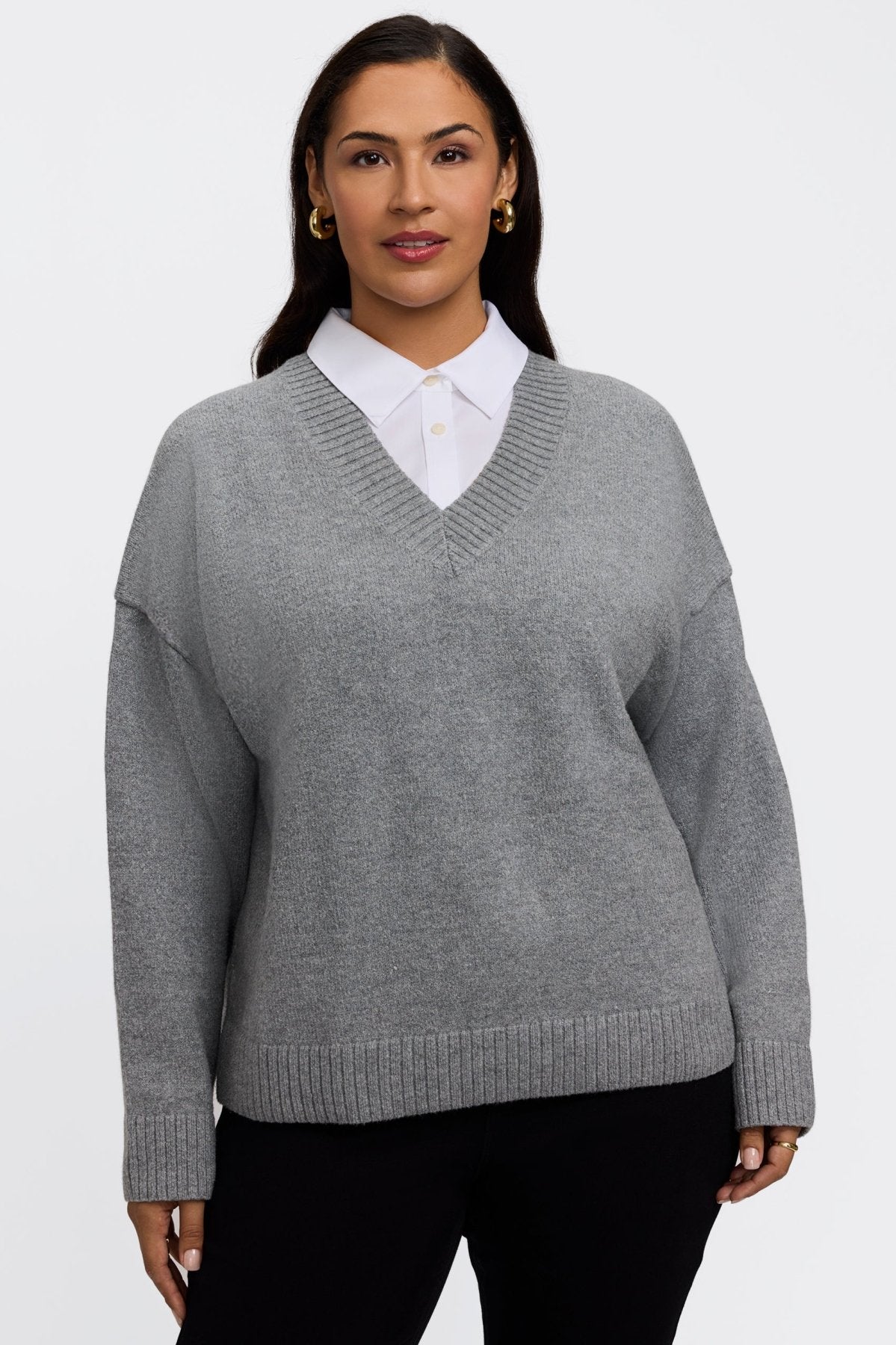 Dina Plus Knit-Woven Sleeveless Layering Tank