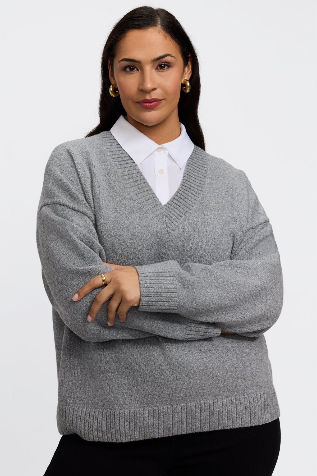 Dina Plus Knit-Woven Sleeveless Layering Tank