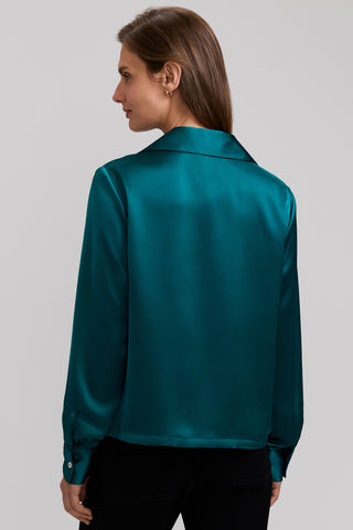 Talia Beyond Silk Long Sleeve Polo Top