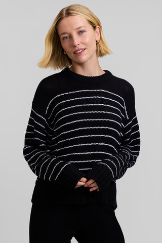 Striped Cotton Crew Neck Sweater