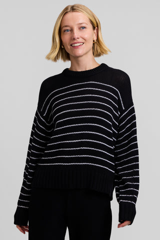 Striped Cotton Crew Neck Sweater
