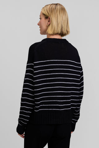 Striped Cotton Crew Neck Sweater