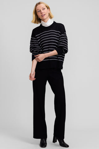 Striped Cotton Crew Neck Sweater