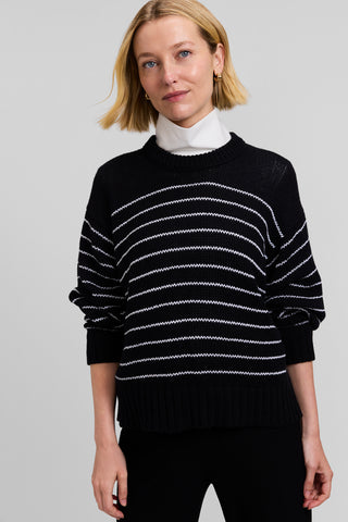 Striped Cotton Crew Neck Sweater