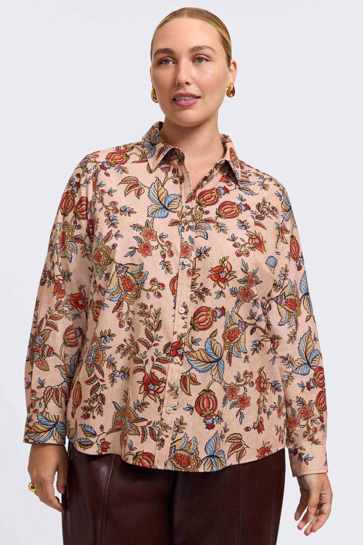 Hampton Plus Autumn Jacobean Corduroy Long Sleeve Shirt