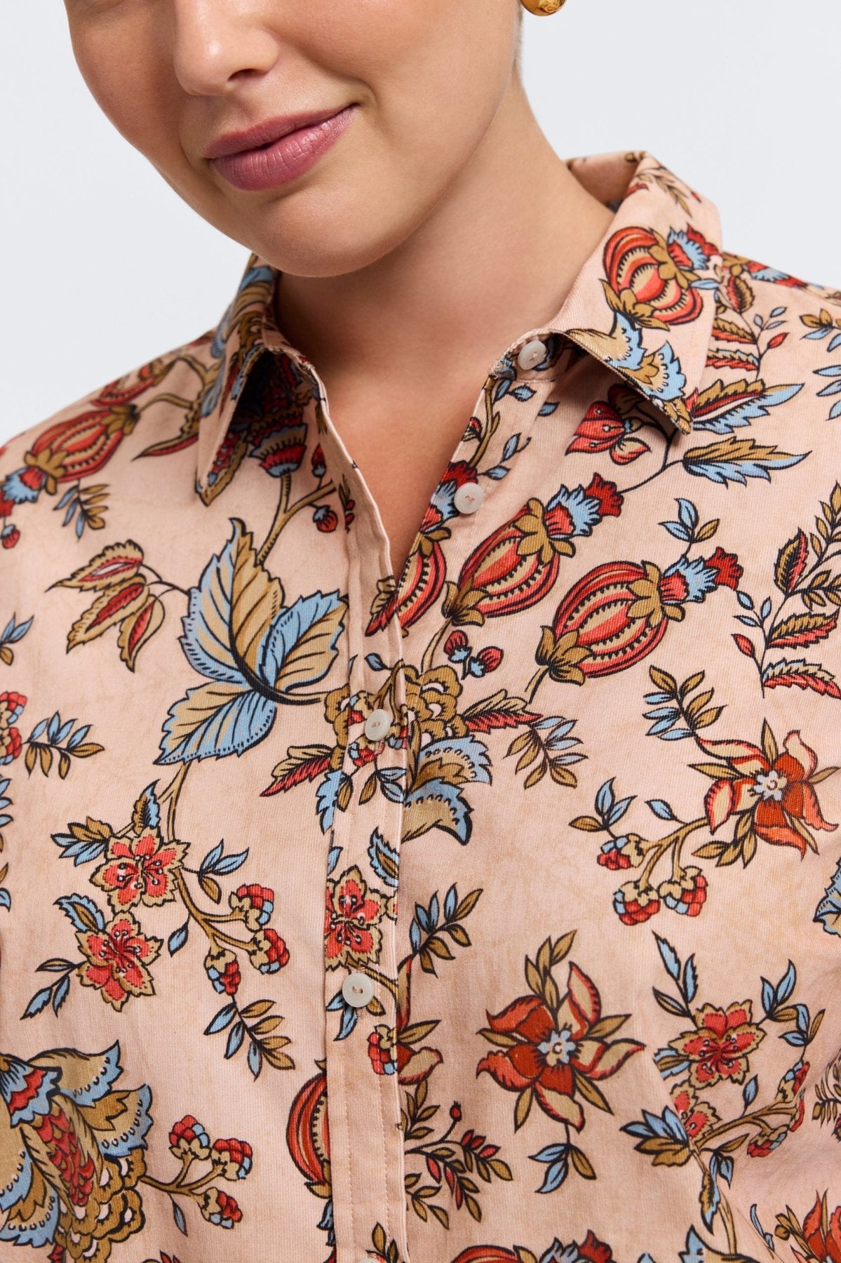 Hampton Plus Autumn Jacobean Corduroy Long Sleeve Shirt