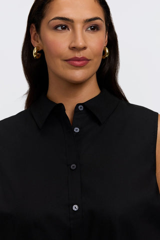 Dina Plus Knit-Woven Sleeveless Shirt