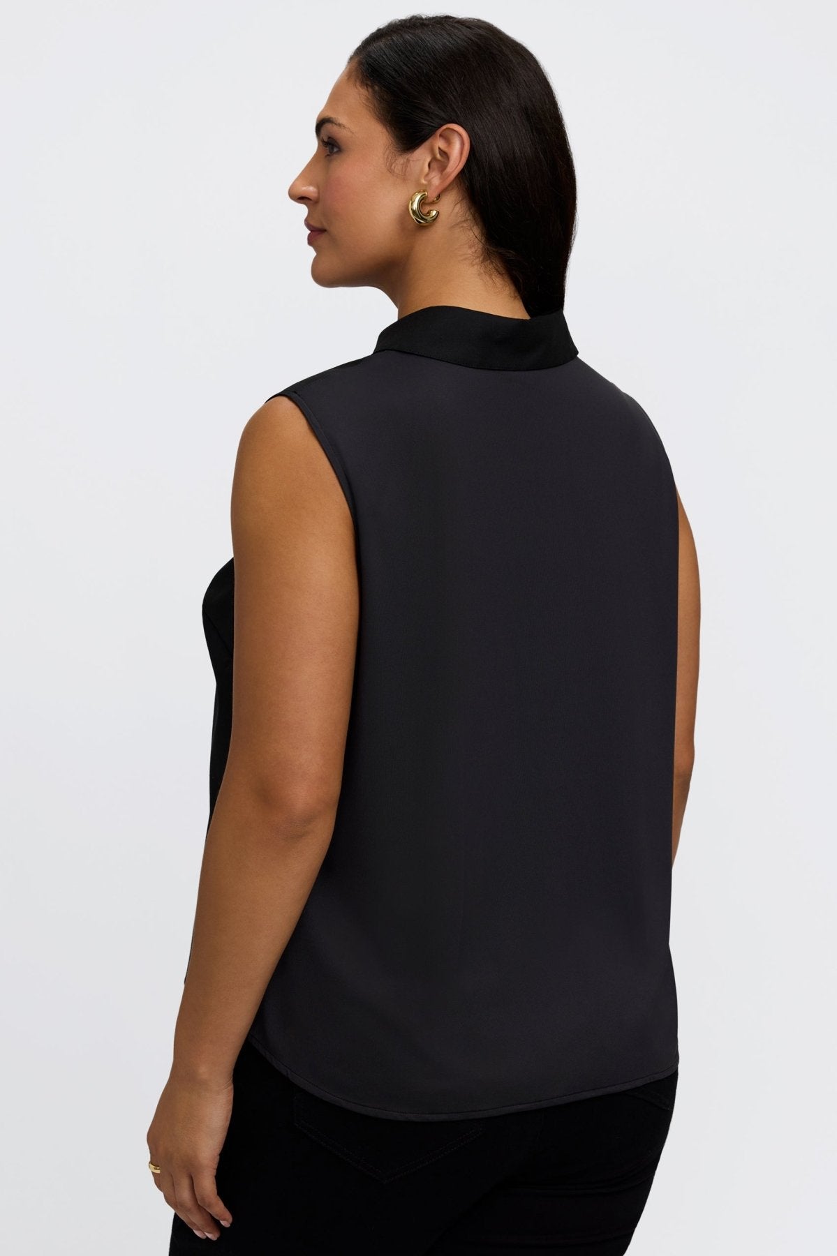 Dina Plus Knit-Woven Sleeveless Layering Tank